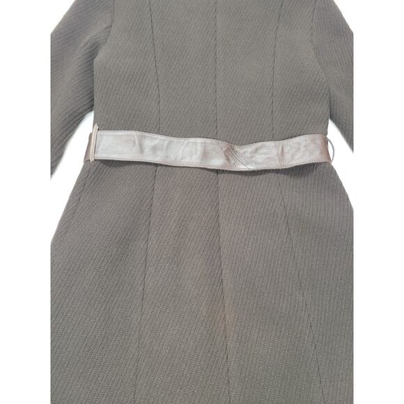 Mackage Asymmetrical Long Trench Coat Wool Coat P/S Chocolate Brown Leather - Picture 16 of 16